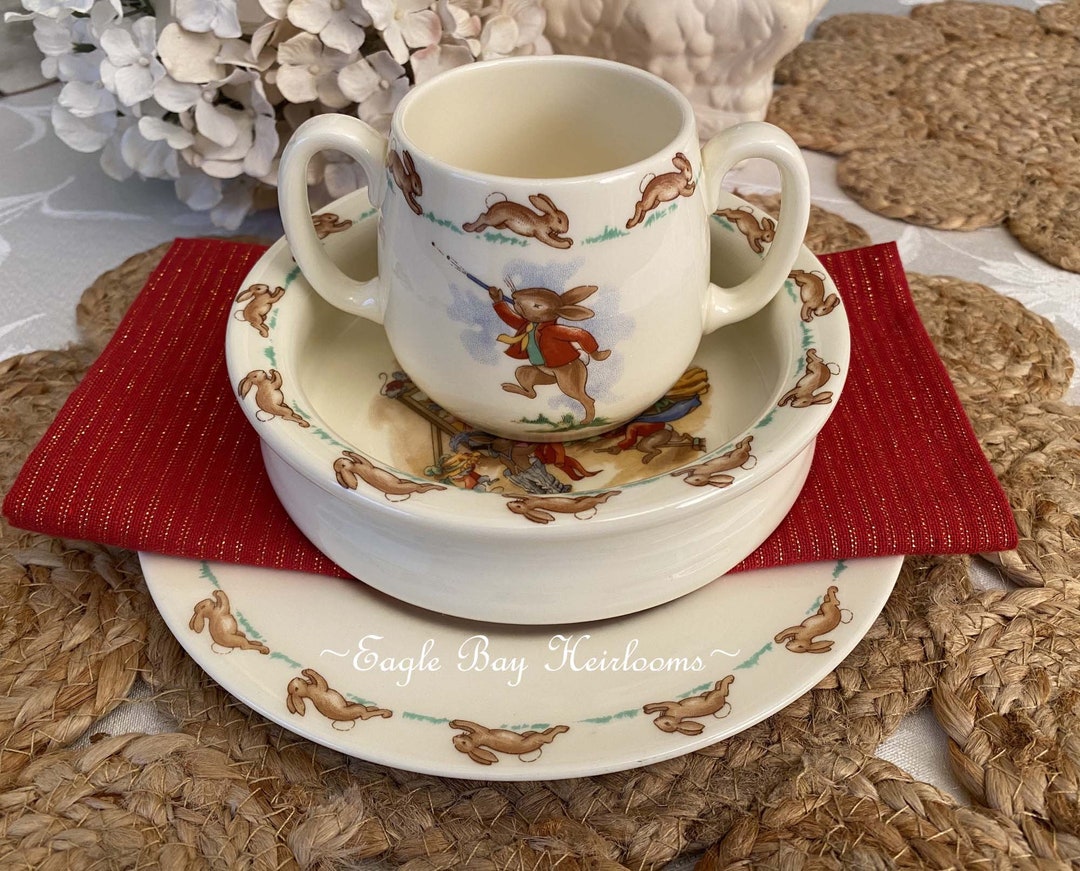 3 Pc Royal Doulton, BUNNYKINS, Trio Set, English Fine Bone