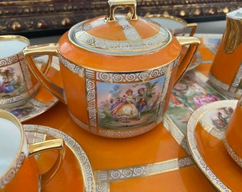 15 Pc TEASET: Demitasse/espresso -pirken Hammer, Czech, Porcelain