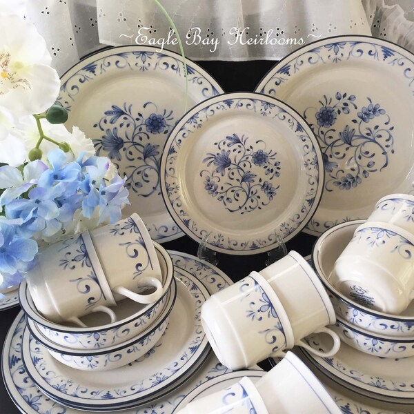 Lenox Chinastone, Blue Patterns, Choice of Piece, Country Blue Country Floral, Discontinued 1990's, Made USA