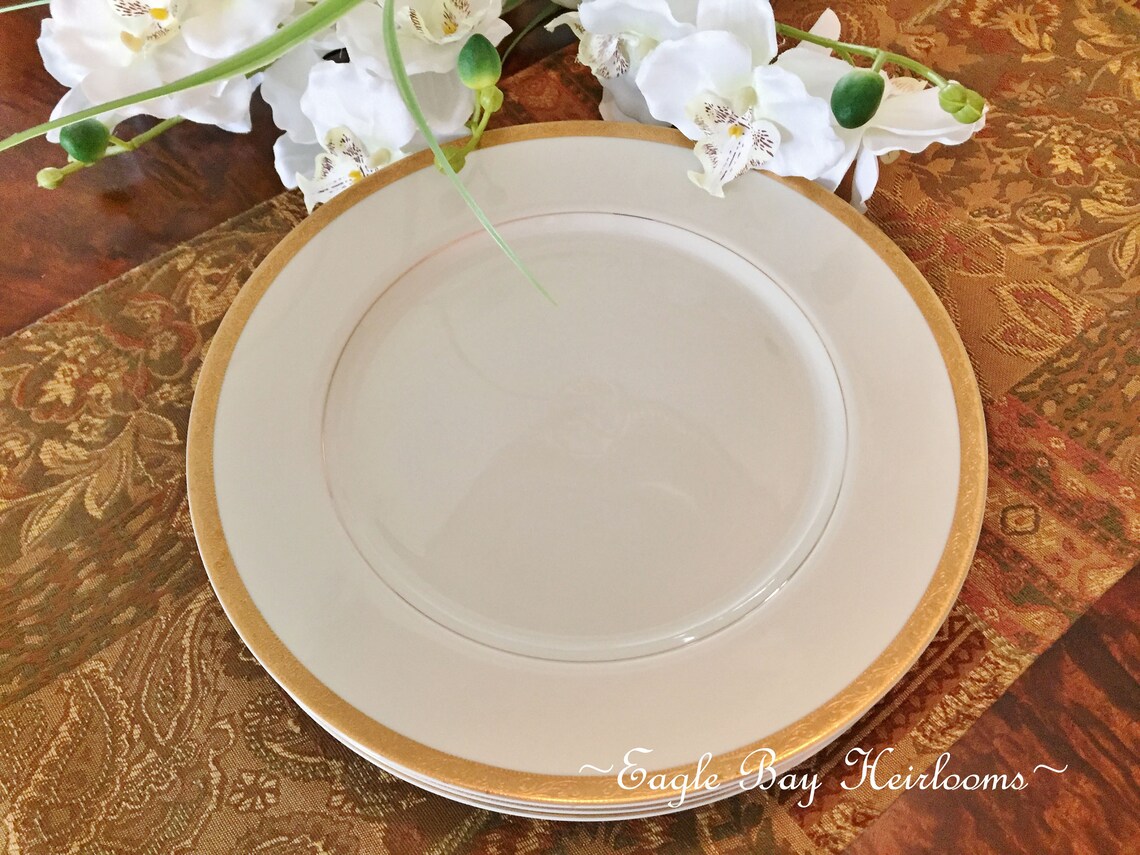 Mikasa Colony Gold Dinner / Charger Plate Ivory China Etsy