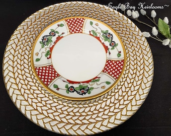 66 Pc Set of Noritake Grafton Japan 1918 Gold Edge Floral Scroll