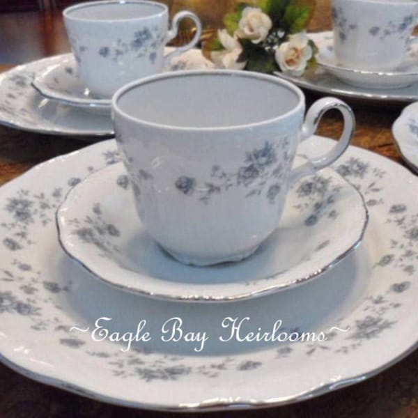 SALE****Johann Haviland, Blue Garland, 3 Piece, Traditional, Fine China Lunch Set, Bavaria Germany