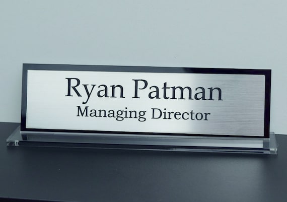 Executive Personalised Desk Name Plate Custom Engraved Sign Etsy