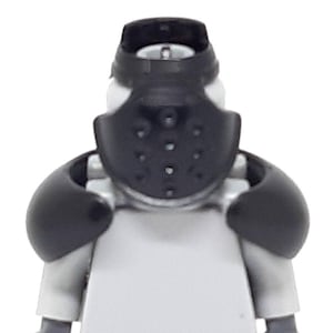Black Gladiator Face Mask and Shoulder Armour Protectors for Minifigures