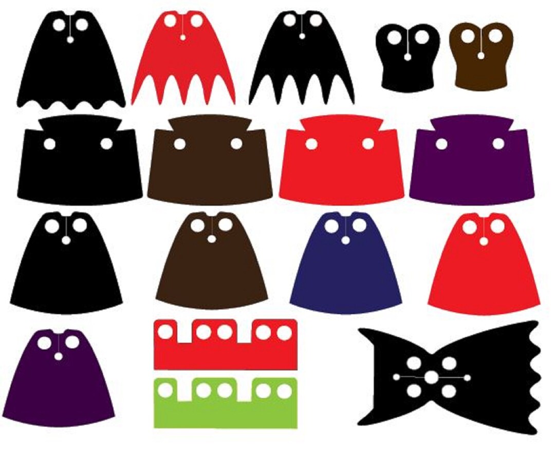 Pack of 17 Capes for Minifigures, Minifigs Various Styles and Colours ...