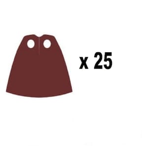 Pack of 25 Capes Brown For Minifigures,  Minifigs