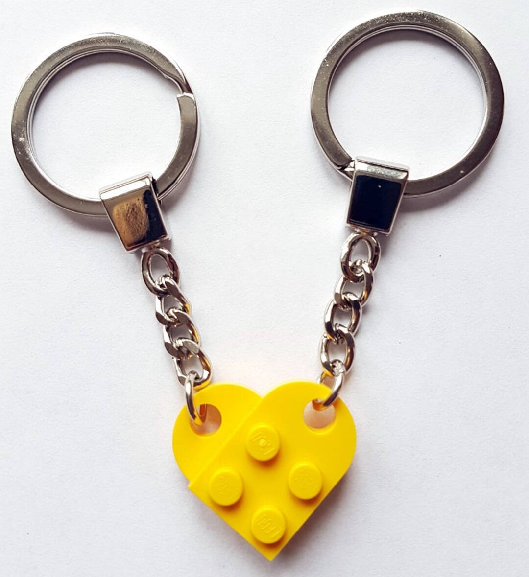 Yellow Love Heart Keychain Keyring Valentines Present Gift