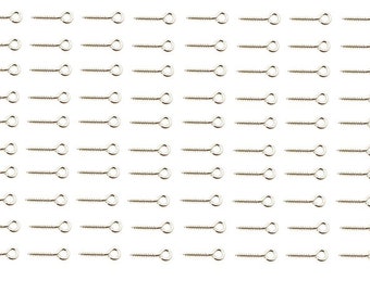 100 x Metal Screws with Eyes Eyelet 10mm for Crafts