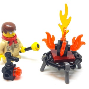 Boy Scout with Fire and Lamp Made From LEGO parts