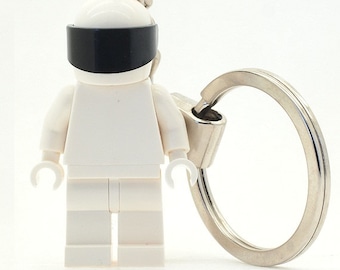 The Stig Minifigure Keychain Custom Made Using LEGO Parts