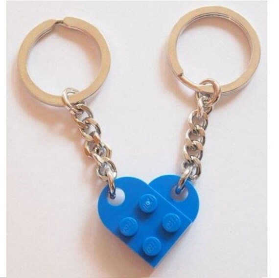 LEGO Light Bluish Grey Love Heart Keychain Keyring Present Birthday Gift NEW