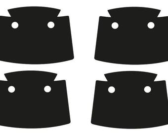 Pack of 4 Black Coat Capes with Collar For  Minifigures,  Minifigs