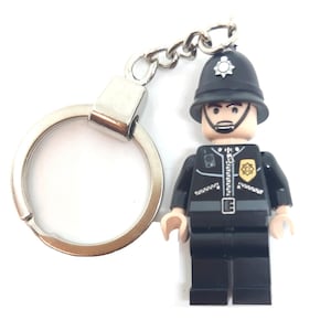 Policeman Minifigure Keychain - Handmade made from LEGO Parts