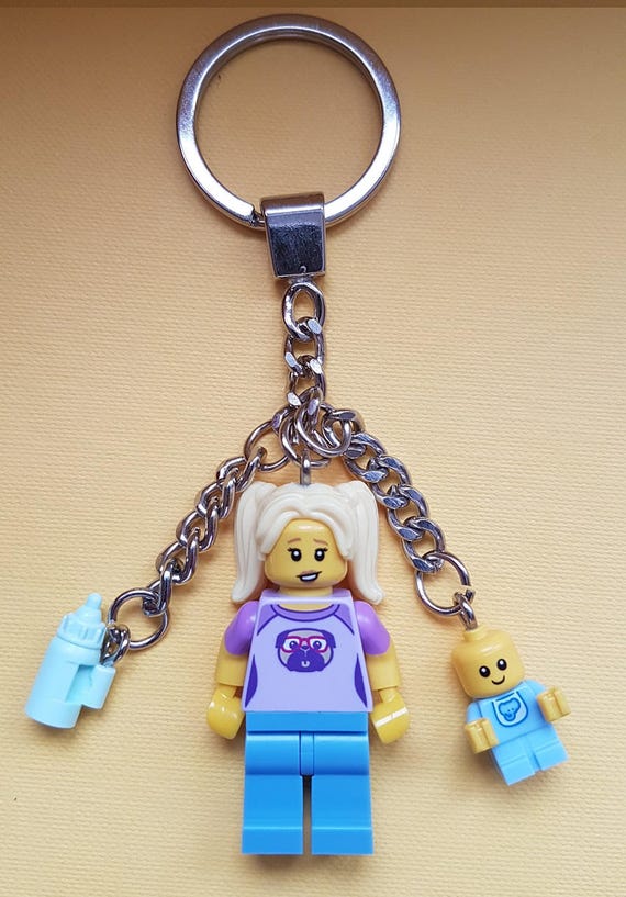 Babysitter Minifigure Keychain With Baby and Bottle Bagcharm Custom Made Using LEGO Parts Etsy Singapore