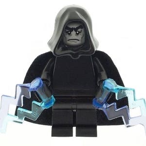 Star Wars Emperor Palpatine (Darth Sidious) with 2 Lightning Weapons Made from LEGO parts and a custom cape