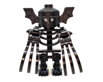 Black Skeleton Bat Monster made from LEGO Parts  with Custom Claws