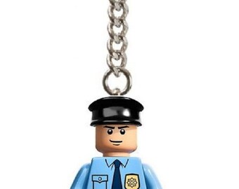 Personalised Lego Policeman keyring / bagcharm 2 designs you chose the name Personalised Lego Policeman keyring / bagcharm 2 designs you chose the name