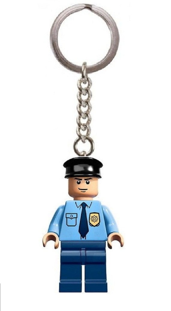 Batman Arkham Asylum Security Guard Police Officer Minifigure Keychain Made  With LEGO Parts -  Sweden