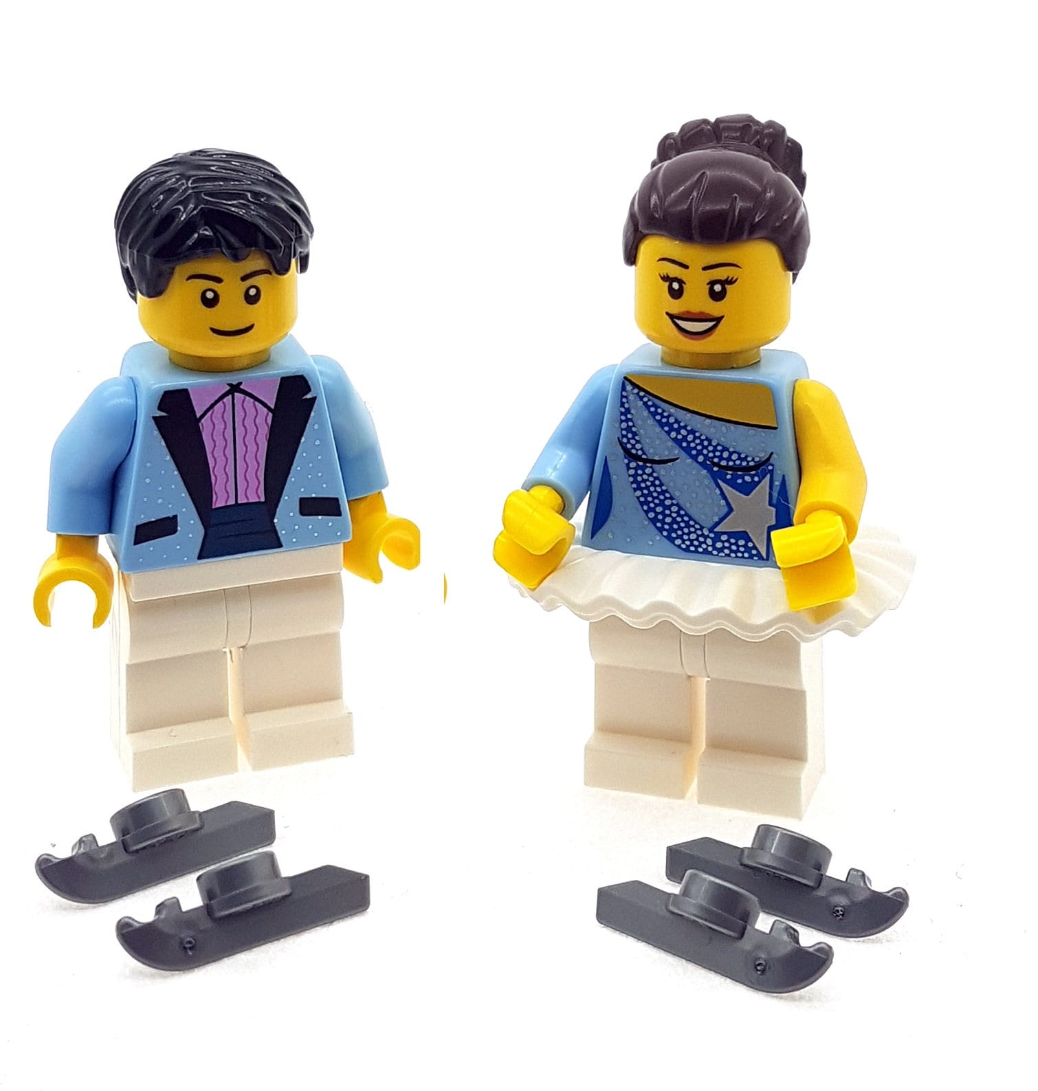 Male and Female Dancer Skater Minifigure with White Tutu 