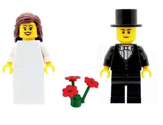 Buy Wedding Bride B With Brown Princess Hair Groom Minifigs With