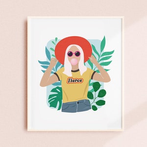 Boho Wall Decor, Impression d’art féministe, Girl Power Print Female Body Figure Gallery Wall Print, Femme Illustration Dorm Room Décor Cadeau pour elle