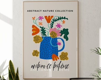 Flower Market Poster Trendy Wall Art, Vintage Floral Print, Exposición Poster Retro Home Decor Abstract Art Print Gallery Wall Museum Poster