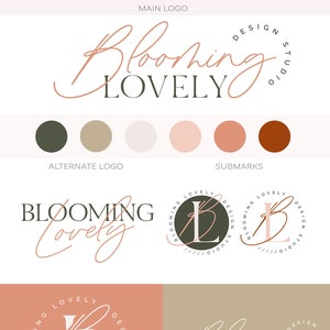 Kit de branding de logotipo minimalista, pacote de branding de logotipo de fotografia, logotipo Boho Design de logotipo feminino logotipo de assinatura personalizado, conjunto de logotipo de blog moderno