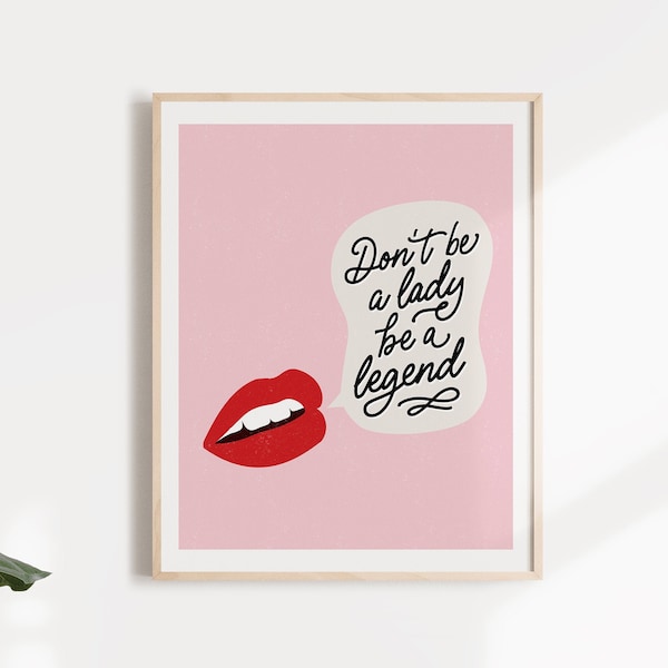 Feminist Art Print, Feminist Quote, Girl Boss Empowered Women Office Decor, Dorm Room Decor for Girls, Feminist Gift for Her, Girl Power