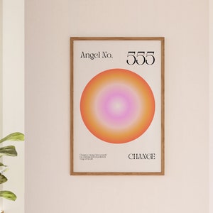 Angel Number Poster 555 Instant Download, Gradient Aura Poster, Trendy Wall Art, Dorm Room Decor, Printable Poster, Energy Spiritual Gifts