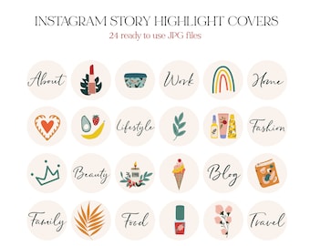 24 Instagram Story Highlight Icons Boho Pink Instagram Highlight Covers, Iconos de redes sociales, Instagram Icons Text, Beauty Floral IG Covers