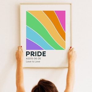 LGBTQ Gay Pride Poster, LGBT Queer Art, Pride Flag Prints, Rainbow Flag Art, Diversity Inclusion Pride Wall Art, LGBTQ Gift Pride Home Decor