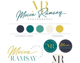 Premade Branding Kit, Event Planner Logo Set Initial Monogram Logo, Custom Logo Design Marketing Package Business Logo Kit Blog Header