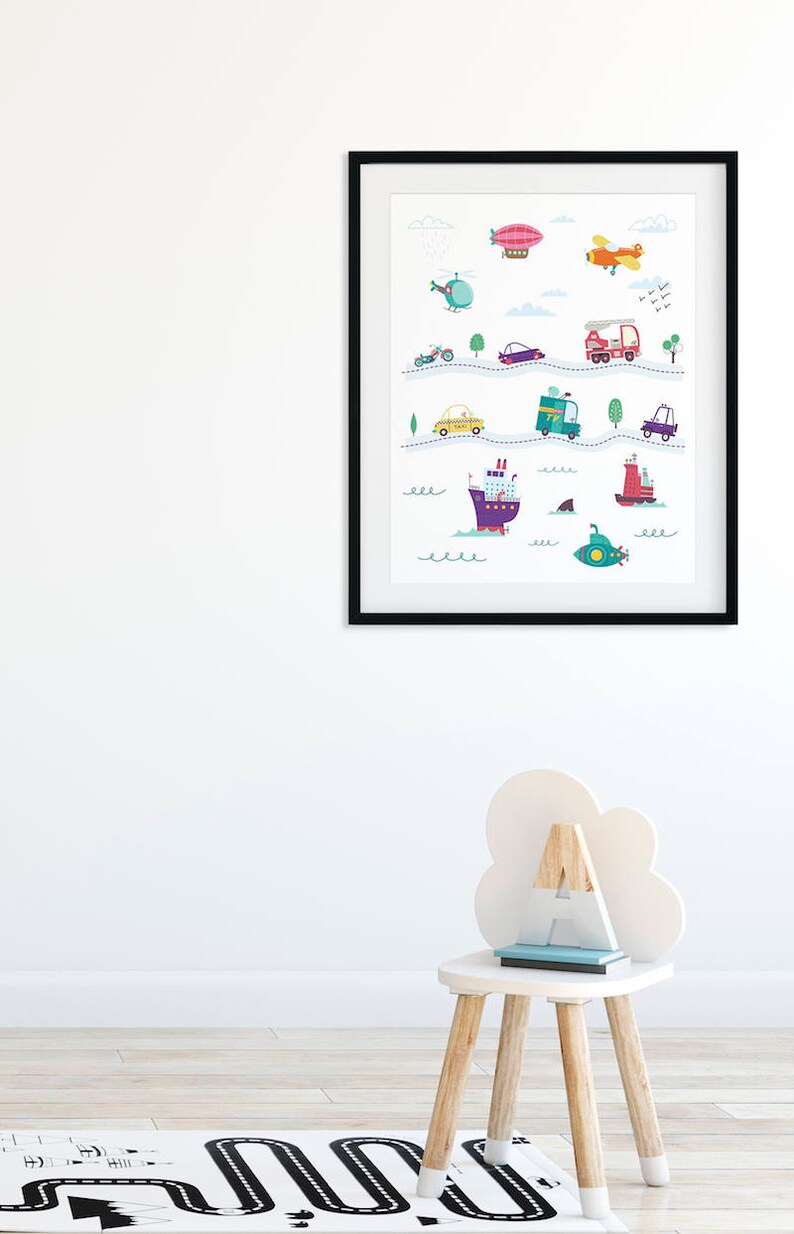 Kids Car Print Cars Wall Art Cars Nursery Art Toddler Boys Etsy