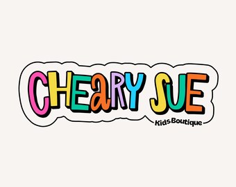 Diseño de logotipo colorido, logotipo semipersonalizado, marca retro Fun Boho 60s 70s, diseño de fuente vintage, logotipo de niños modernos, paquete de marca de pequeña empresa