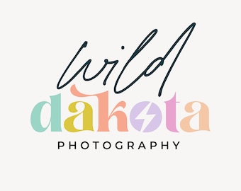 Diseño de logotipo colorido, logotipo de entrenador brillante, kit de marca retro, logotipo de pequeña empresa, logotipo estético pastel, logotipo de Instagram Boho, logotipo de belleza