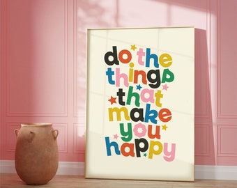 Arte de pared de moda, decoración del hogar con estética retro, póster motivacional de gran tamaño para imprimir, impresiones descargables, cita positiva, regalo para el mejor amigo