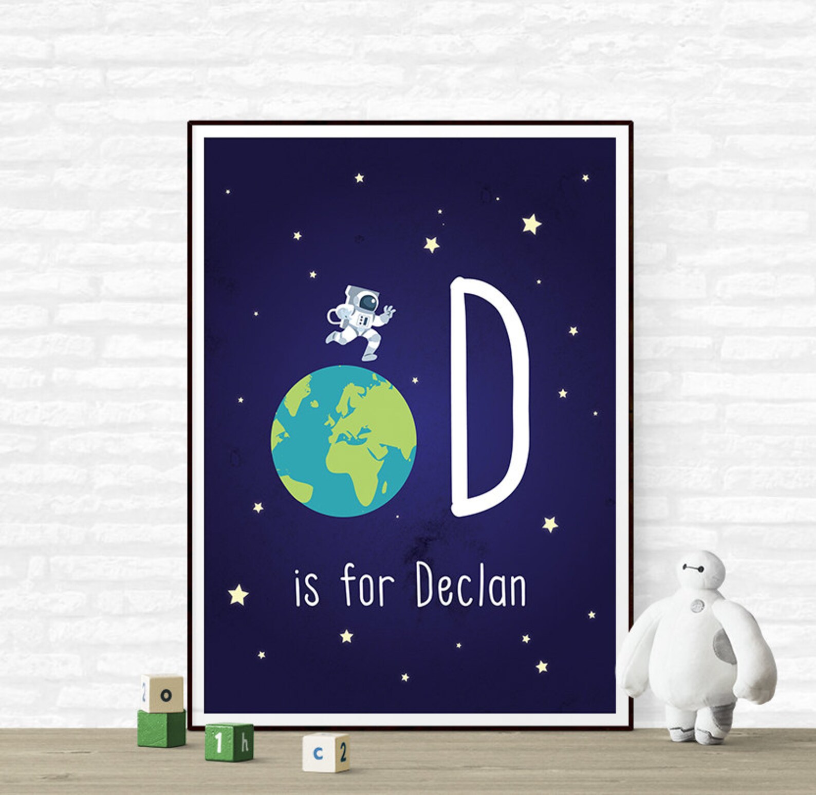 Monogram Print Boy Nursery Decor Personalized Baby Name | Etsy