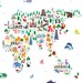 Printable World Map for Kids Nursery Wall Art, Animal World Map Poster ...
