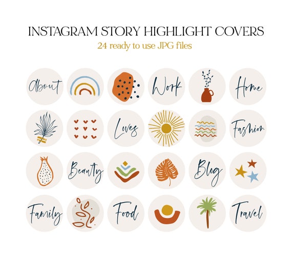 Abstract Instagram Highlight Covers Boho Instagram Story Etsy Singapore