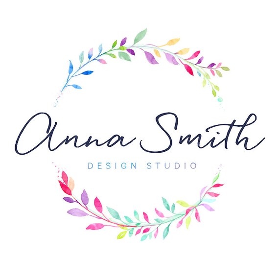 watercolor logo design leaves