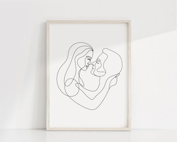 Continuous line drawing of couple hug. Cute and romantic man and woman in  love. Minimalism sketch vector illustration. Stock Vector, romantic drawing  poses - designco-india.com