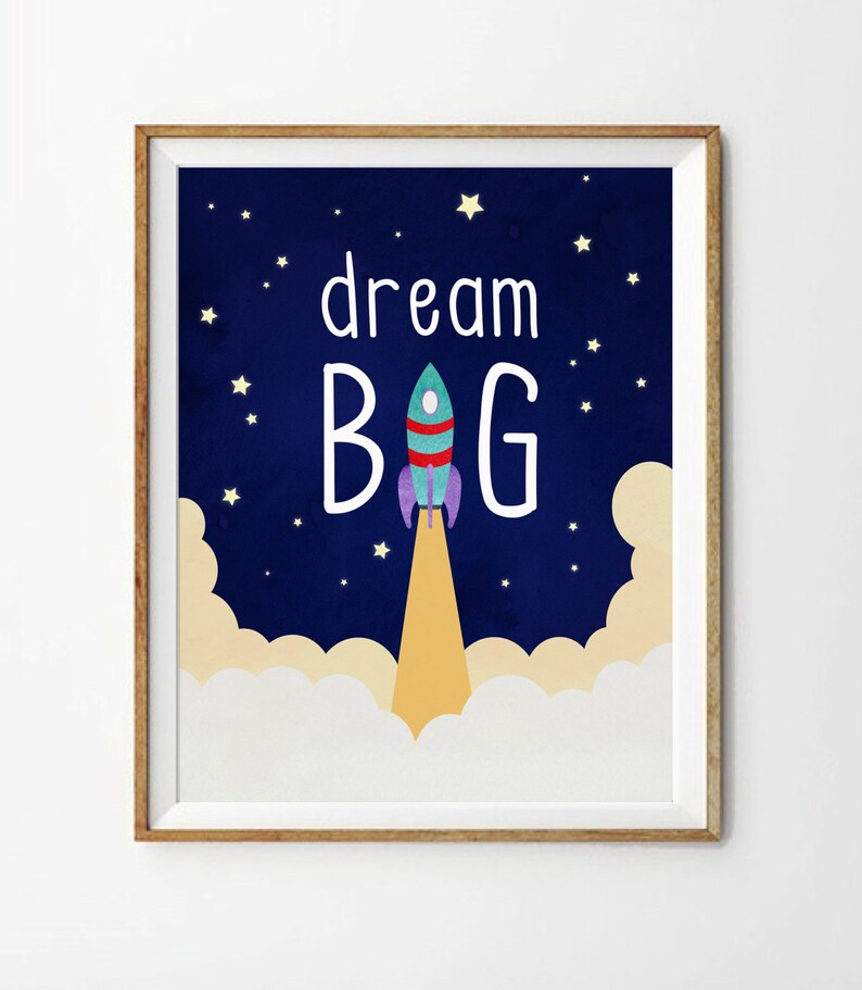 Outer Space Nursery Decor Boy Nursery Set of 4 Prints Etsy