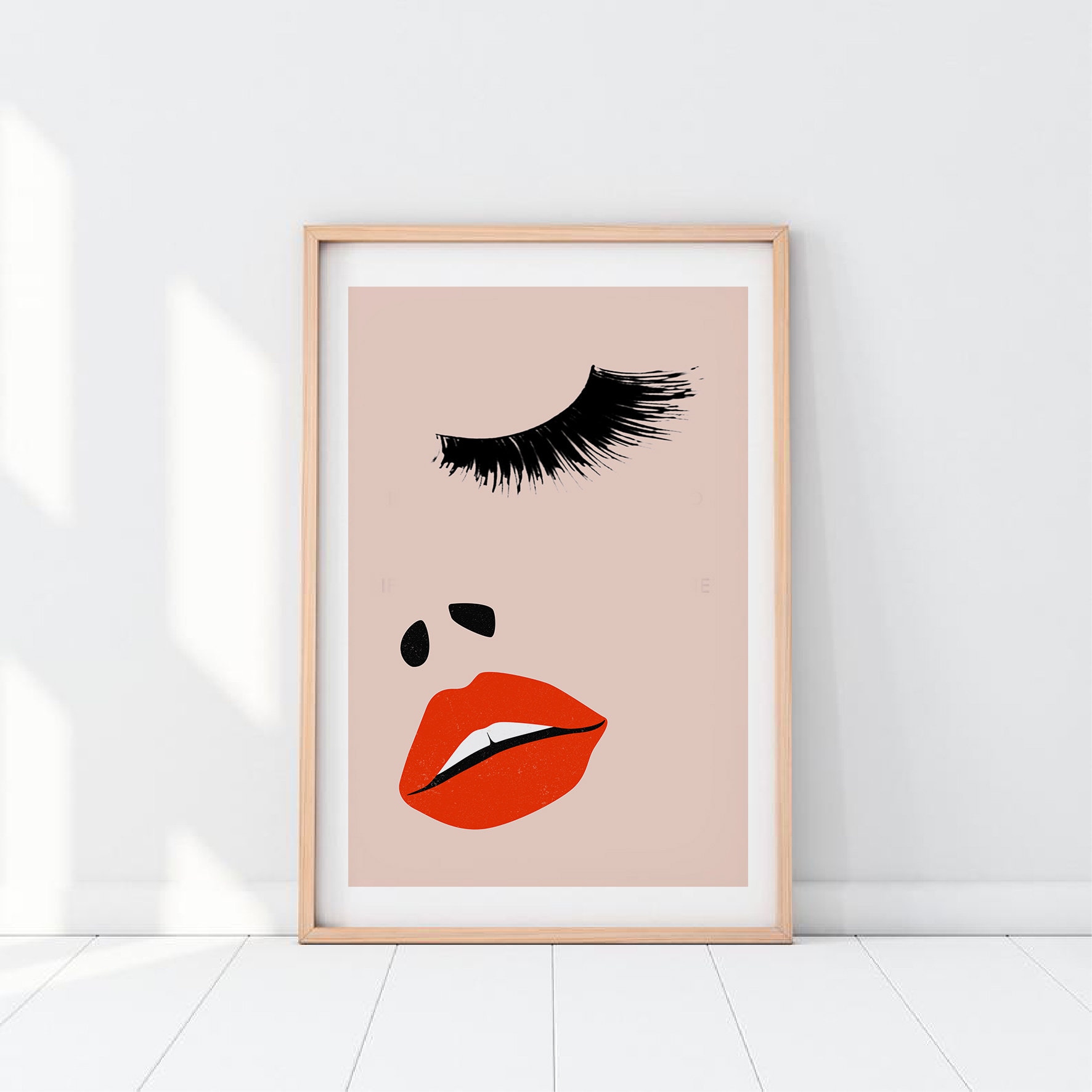 Woman Face Wall Art Minimalist Modern Eyelash Print Woman - Etsy