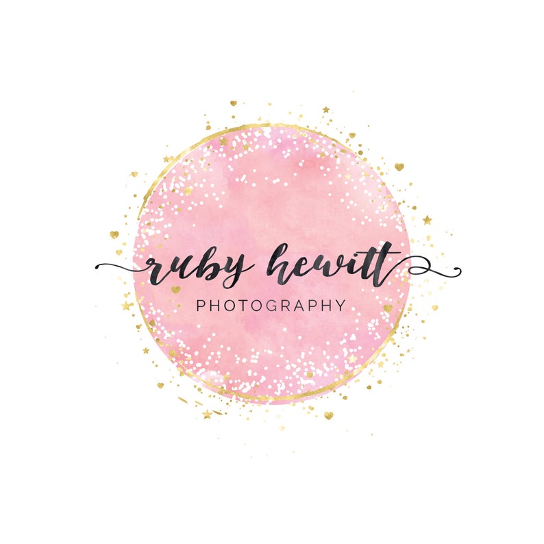 Confetti Circle Logo Premade Photography Logo and Watermark Etsy