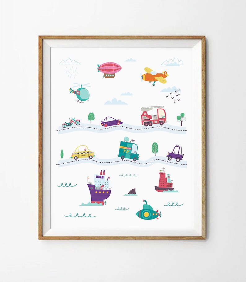 Kids Car Print Cars Wall Art Cars Nursery Art Toddler Boys Etsy