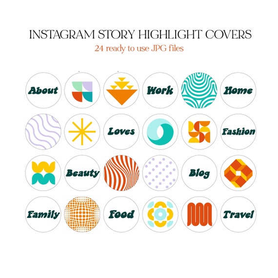 Retro Instagram Highlight Covers 70s Psychedelic Instagram Etsy