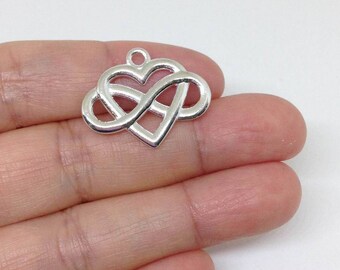 4 Infinity heart charms gold tone GC280