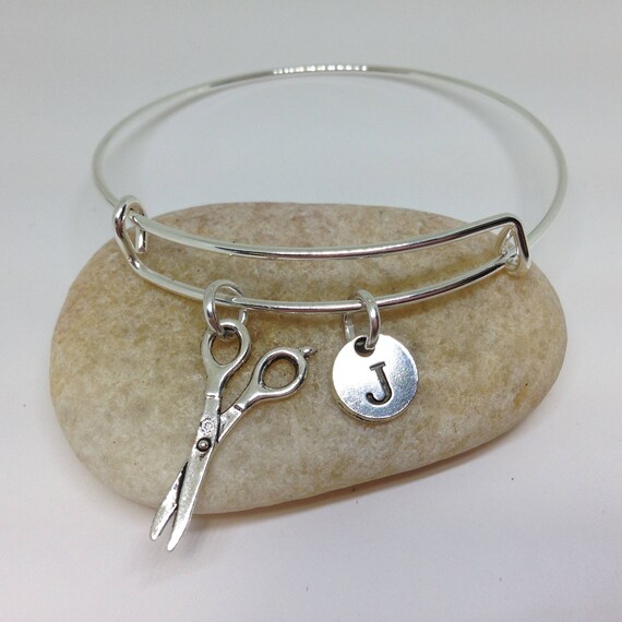 Hairdresser Bangle Hair Stylist Charm Bracelet Scissors Etsy