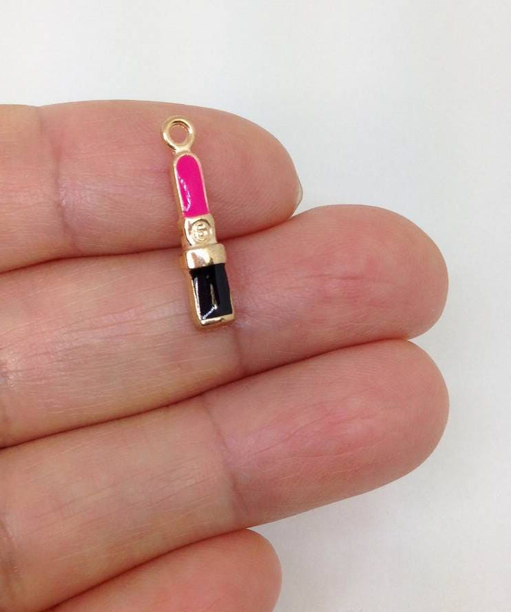 10pcs Enamel Lipstick Charm Cosmetic Charm for Bracelet | Etsy