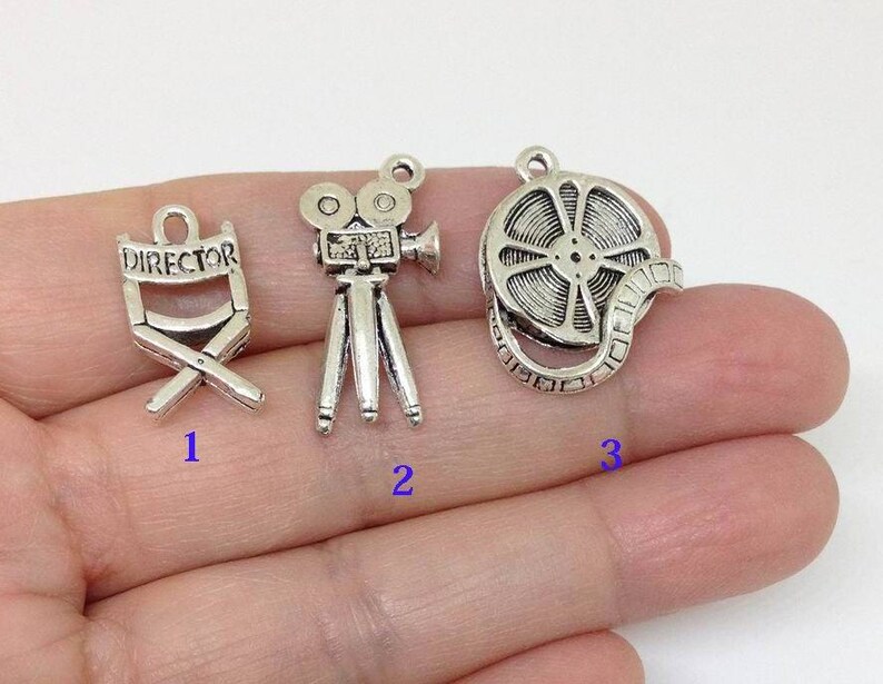10pcs Director Chair Film Reel Film Camera Charm Film Charm Movie Charm Movie Director Charm Film Student Charm